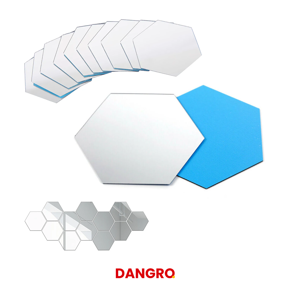 Set de oglinzi acrilice hexagonale pe perete DANGRO