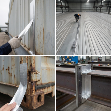 2+1 Bandă adezivă butilică industrială pentru metal și tablă – etanșare profesională 5 cm x 5 metri